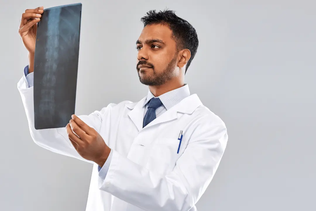 Doctor reviewing an X-ray